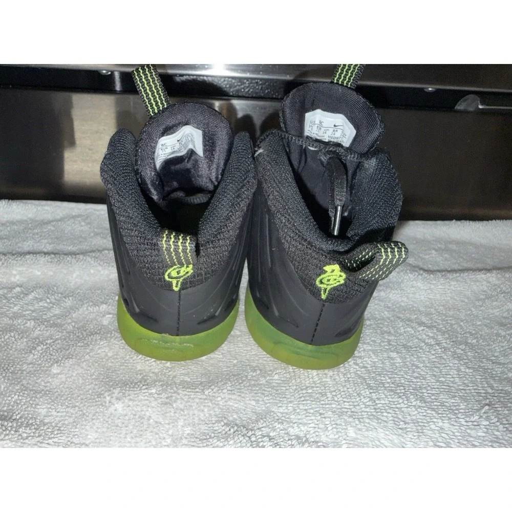 Nike Little Posite One Shoes Toddler Size‎ 8C Black Volt Foamposite HF0975-001